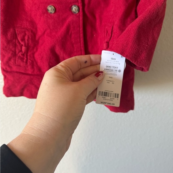 Carter’s Baby Girls Carter's Hooded Coat - Picture 4 of 9